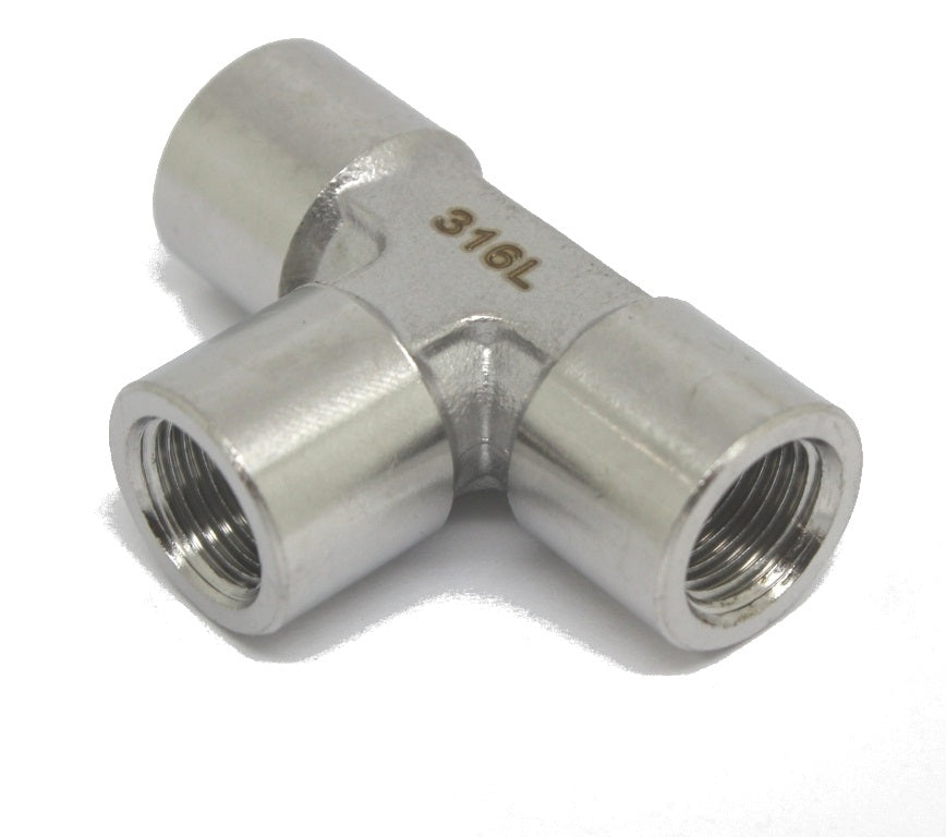 Stainless Steel 316L Female Tee 1/8" BSPP (G)