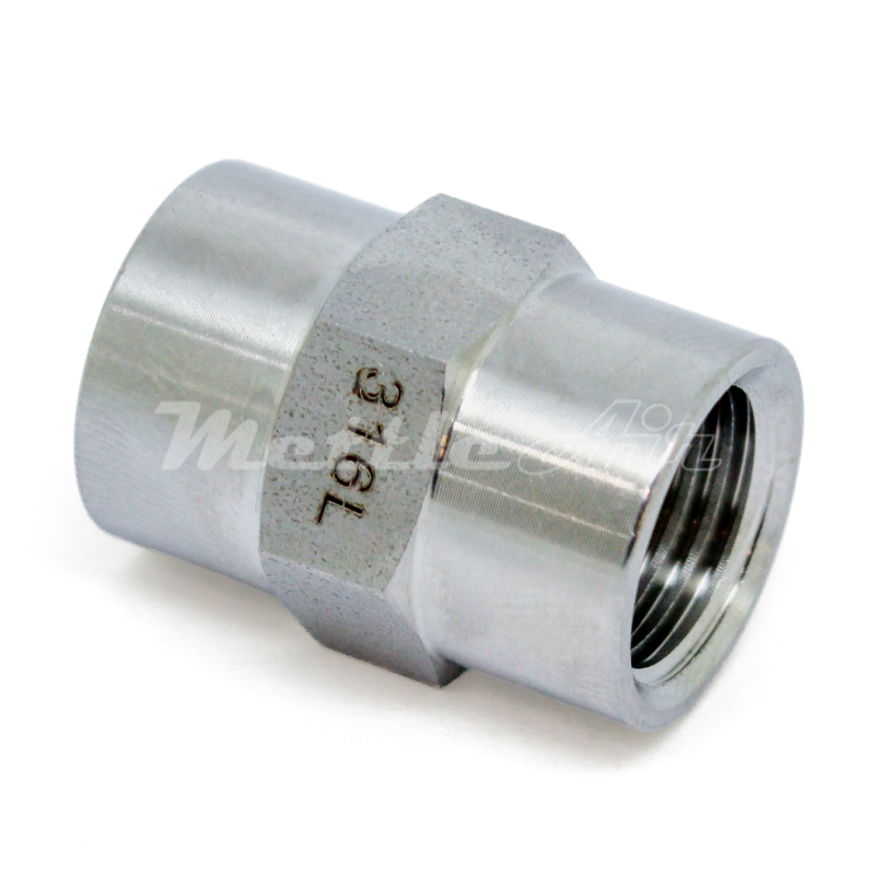 Stainless Steel 316L Female Coupling 3/8" BSPP (G) - 3/8" BSPP (G)
