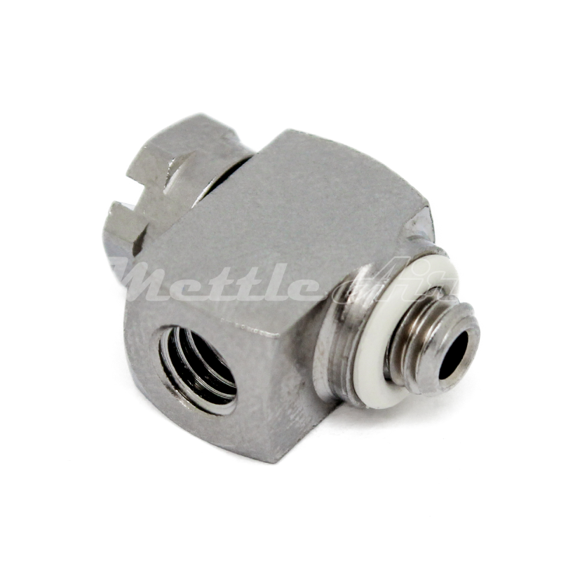 Nickel-Plated Brass 90° Street Elbow 10-32 UNF - 10-32 UNF
