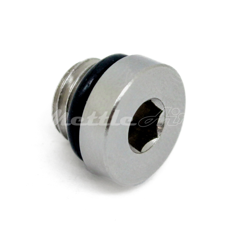 Nickel-Plated Brass Internal Hex Pipe Plug M8 x 1.25 Male