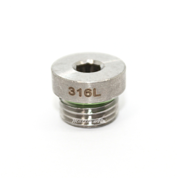 Stainless Steel 316L 1/4" BSPP (G) Male Countersunk Plug