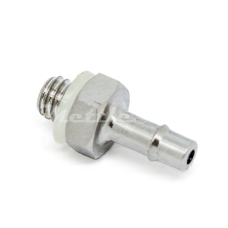 Nickel-Plated Brass Straight Male 1/16" Hose ID Barb - M3 x 0.5 Male, Single Barb Design