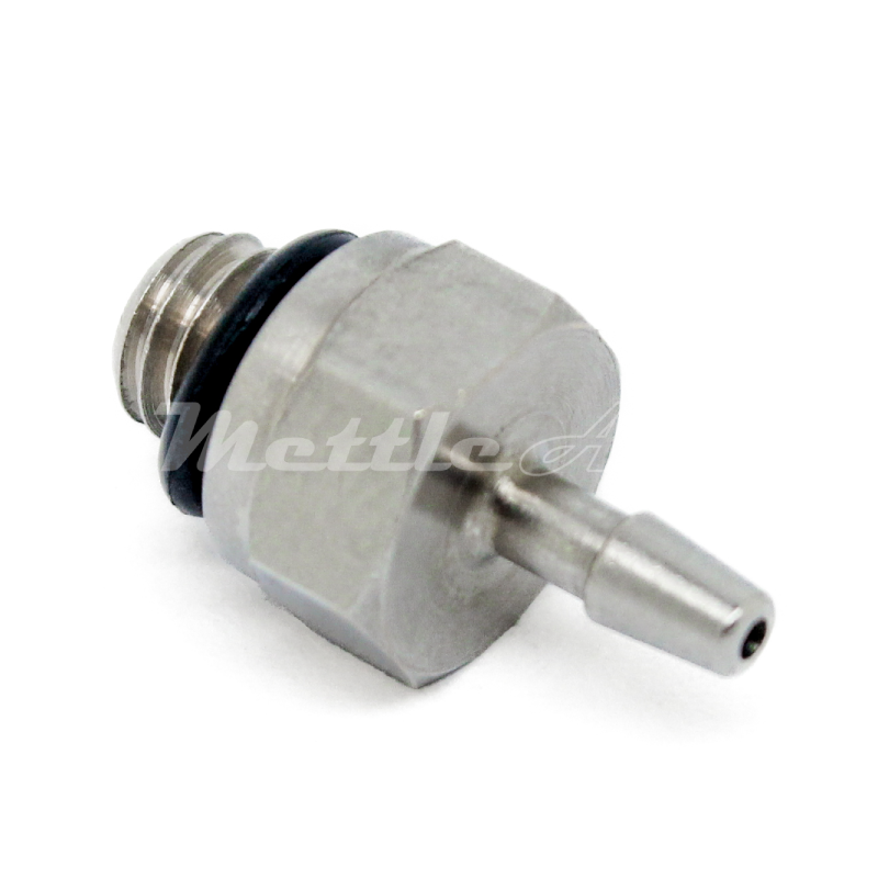 Nickel-Plated Brass Straight Male 1/16" Hose ID Barb - 10-32 UNF Male, Single Barb Design