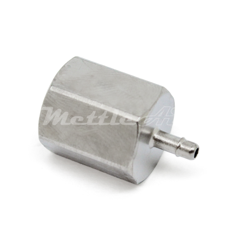 Nickel-Plated Brass Female Straight 1/16" Hose ID Barb - 1/8" NPT Female, Single Barb Design