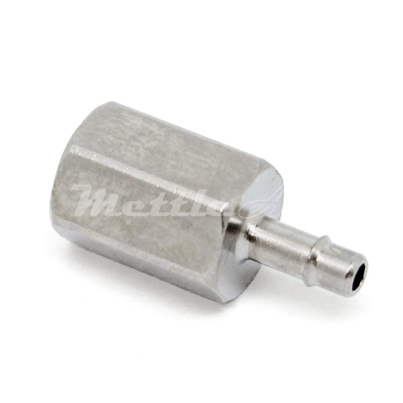 Nickel-Plated Brass Female Straight 1/16" Hose ID Barb - 10-32 UNF Female, Single Barb Design