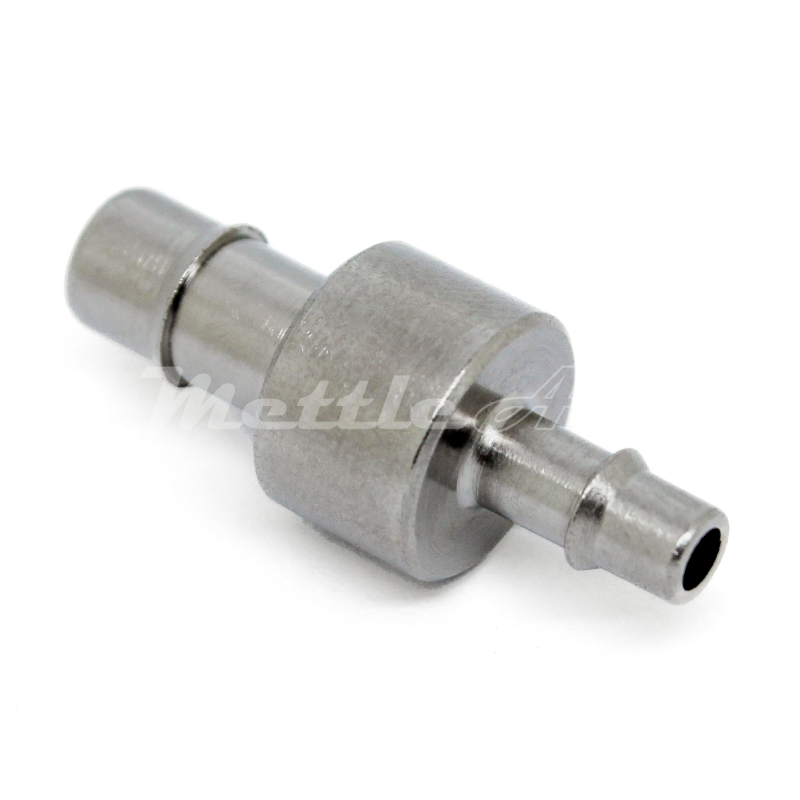 Nickel-Plated Brass Splicer 3/16" Hose ID Barb - 1/8" Hose ID Barb REDUCER, Single Barb Design