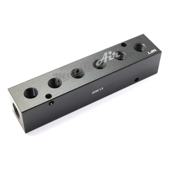 Manifold 90° WIDE 2 x 1/4" NPT In - 12 x 1/4" NPT Out (On Two Sides)