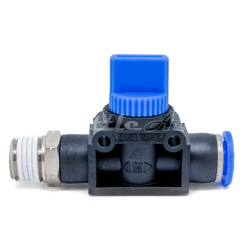 Composite PTC 3 Way Hand Valve Union Fitting 8 mm OD x 1/8" NPT Male Thread