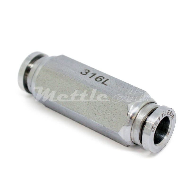 Stainless Steel 316L PTC Check Valve Union 8 mm OD - 8 mm OD