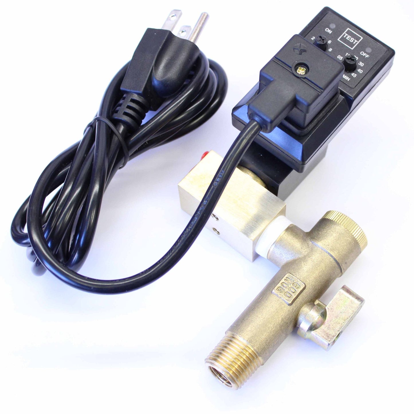 Electronic Timer Drain Valve DC24 with Strainer Ball Valve 1/4" NPT