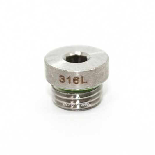 Stainless Steel 316L 1/8" BSPP (G) Male Countersunk Plug