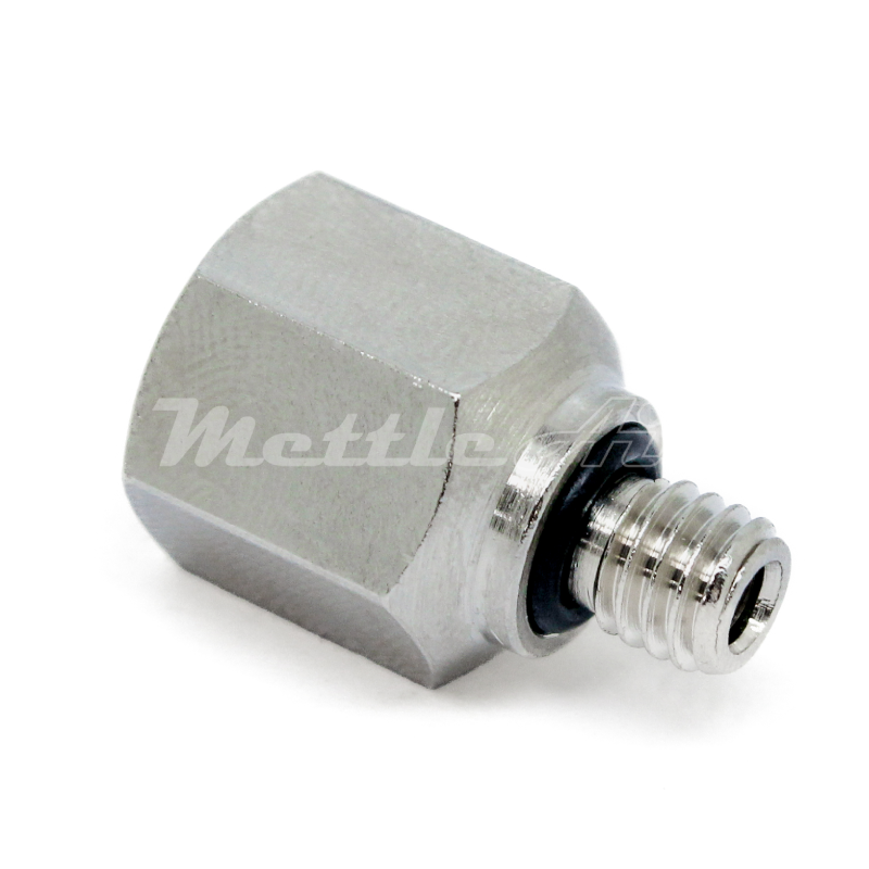 Nickel-Plated Brass Pipe Adaptor 1/8" NPT Female - M6 x 1.0 Male, REDUCER
