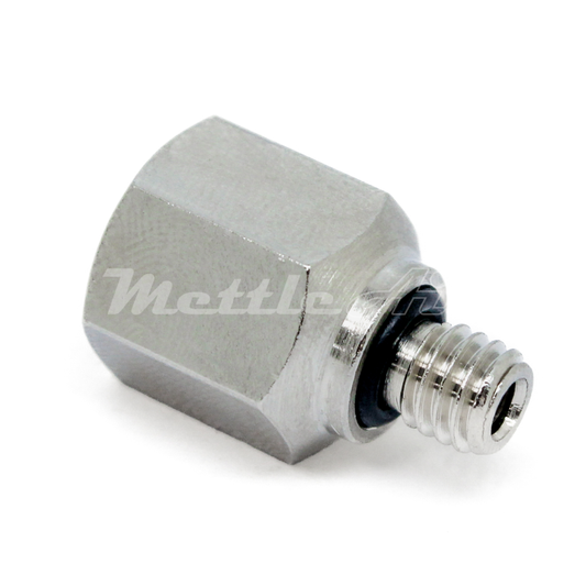 Nickel-Plated Brass Pipe Adaptor 1/8" NPT Female - M6 x 1.0 Male, REDUCER