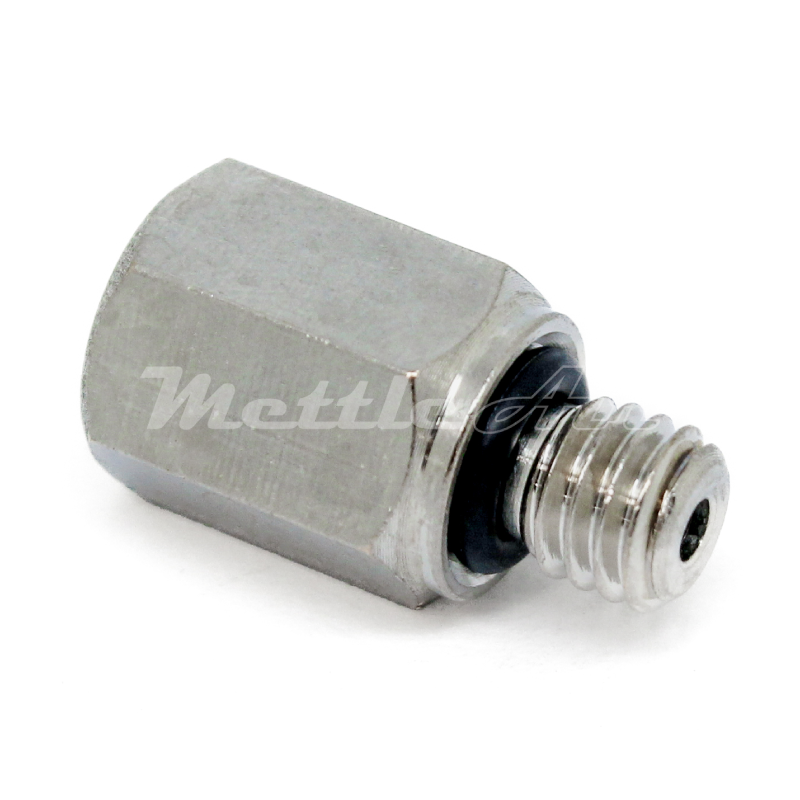 Nickel-Plated Brass Pipe Adaptor M6 x 1.0 Female - M6 x 1.0 Male
