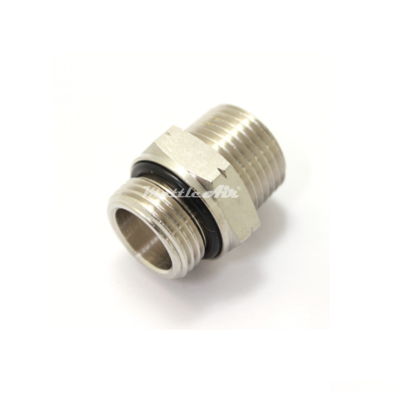 British Parallel Thread to North American Thread Brass Hex Pipe Nipple 1/4" NPT Male - 1/4" BSPP (G) Male