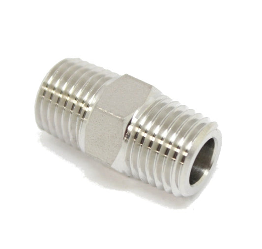 Stainless Steel 316L 3/8" NPT Male Hex Nipple