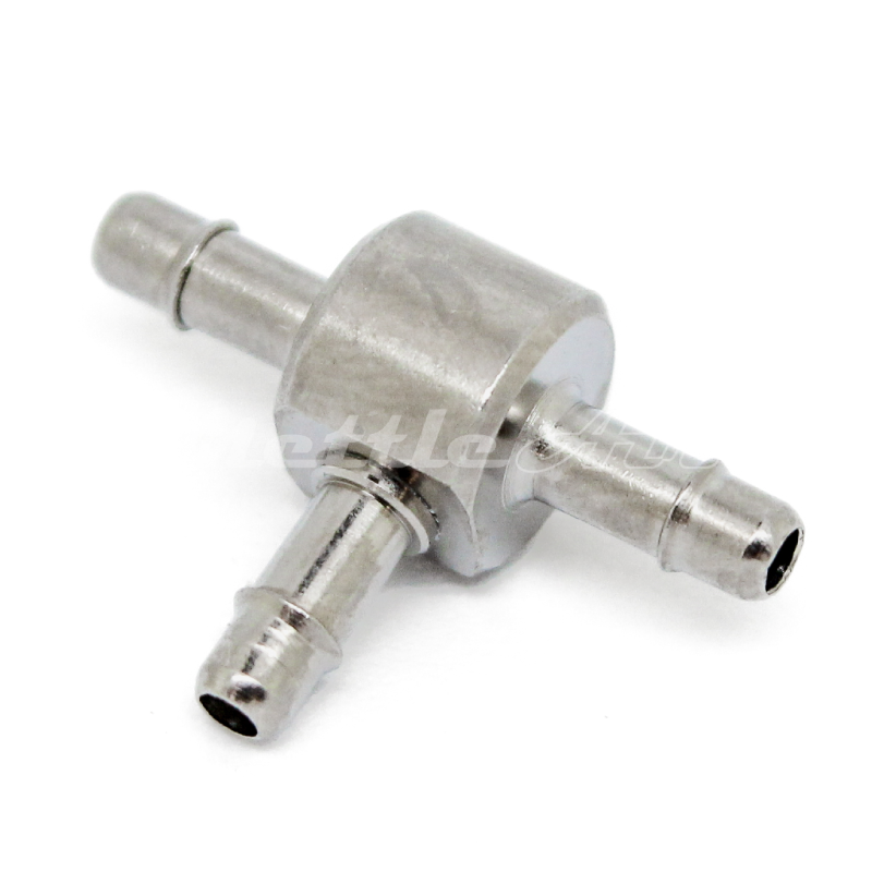 Nickel-Plated Brass Tee Union 1/16" Hose ID Barb - 1/16" Hose ID Barb, Single Barb Design