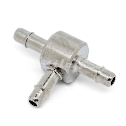 Nickel-Plated Brass Tee Union 1/16" Hose ID Barb - 1/16" Hose ID Barb, Single Barb Design