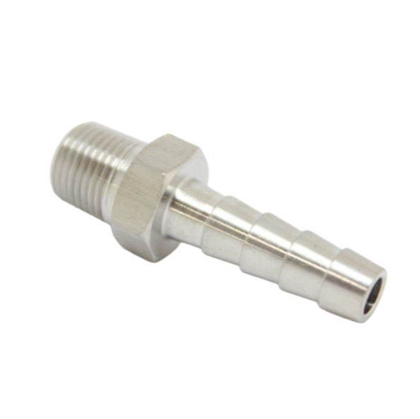 Stainless Steel 316L 1/8" Hose ID to 1/8" NPT Male Straight Fitting