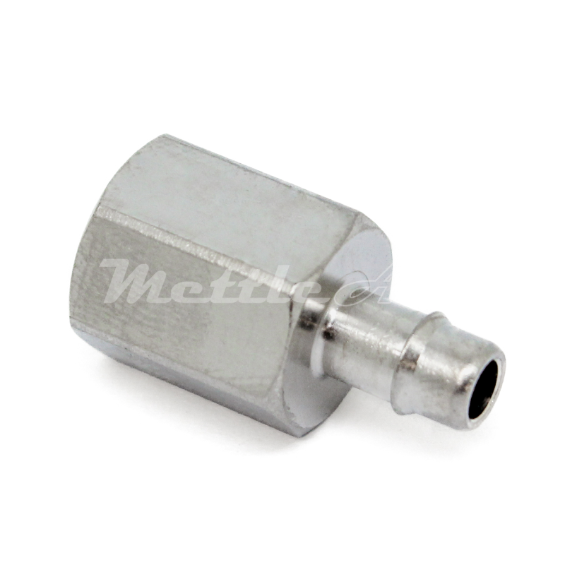 Nickel-Plated Brass Female Straight 0.17" Hose ID Barb - 1/8 NPT Female, Single Barb Design
