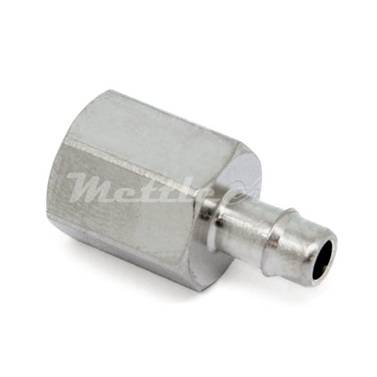 Nickel-Plated Brass Female Straight 0.17" Hose ID Barb - 1/8 NPT Female, Single Barb Design