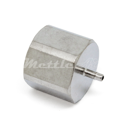 Nickel-Plated Brass Female Straight 1/16" Hose ID Barb - 1/4" NPT Female, Single Barb Design