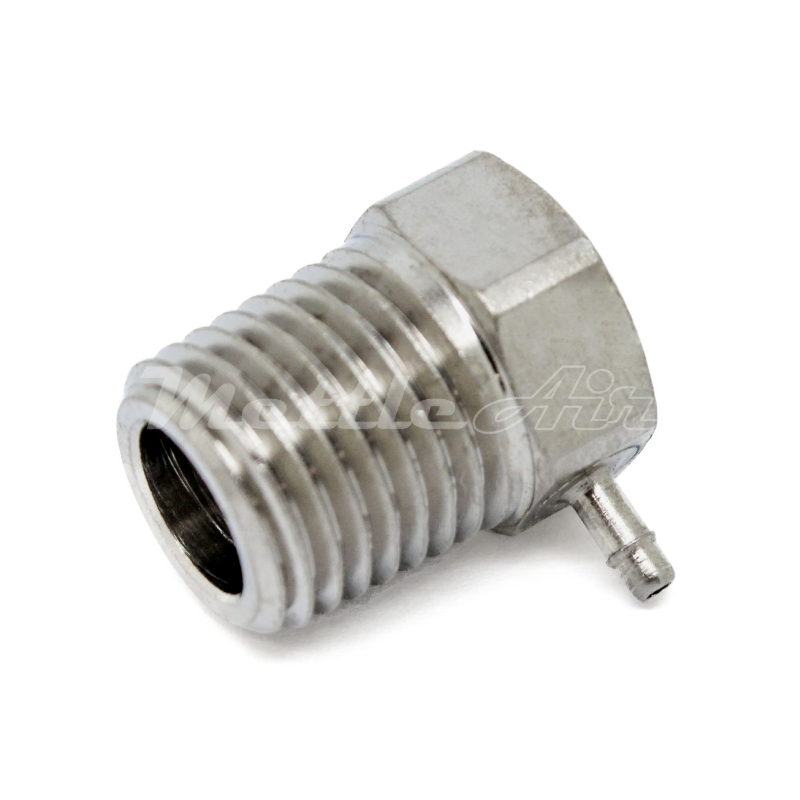 Nickel-Plated Brass 90° Male Elbow 1/16" Hose ID Barb - 1/4" NPT Male, Single Barb Design