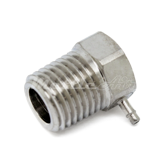 Nickel-Plated Brass 90° Male Elbow 1/16" Hose ID Barb - 1/4" NPT Male, Single Barb Design