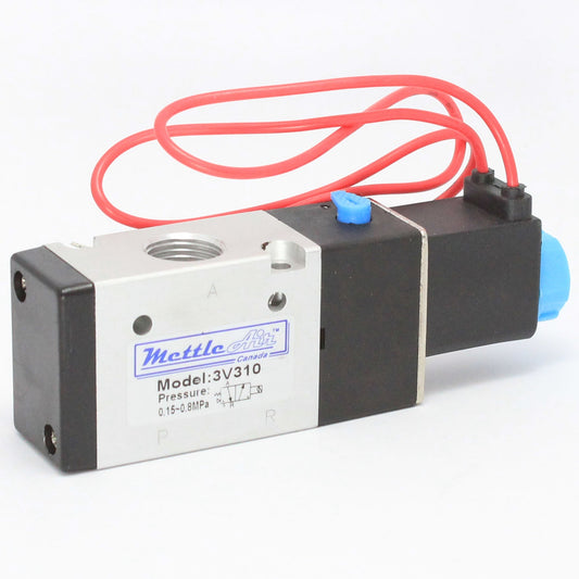 3 Way 2 Position NORMALLY CLOSED Valve 1/4" NPT Wire Leads Single Solenoid AC 24V