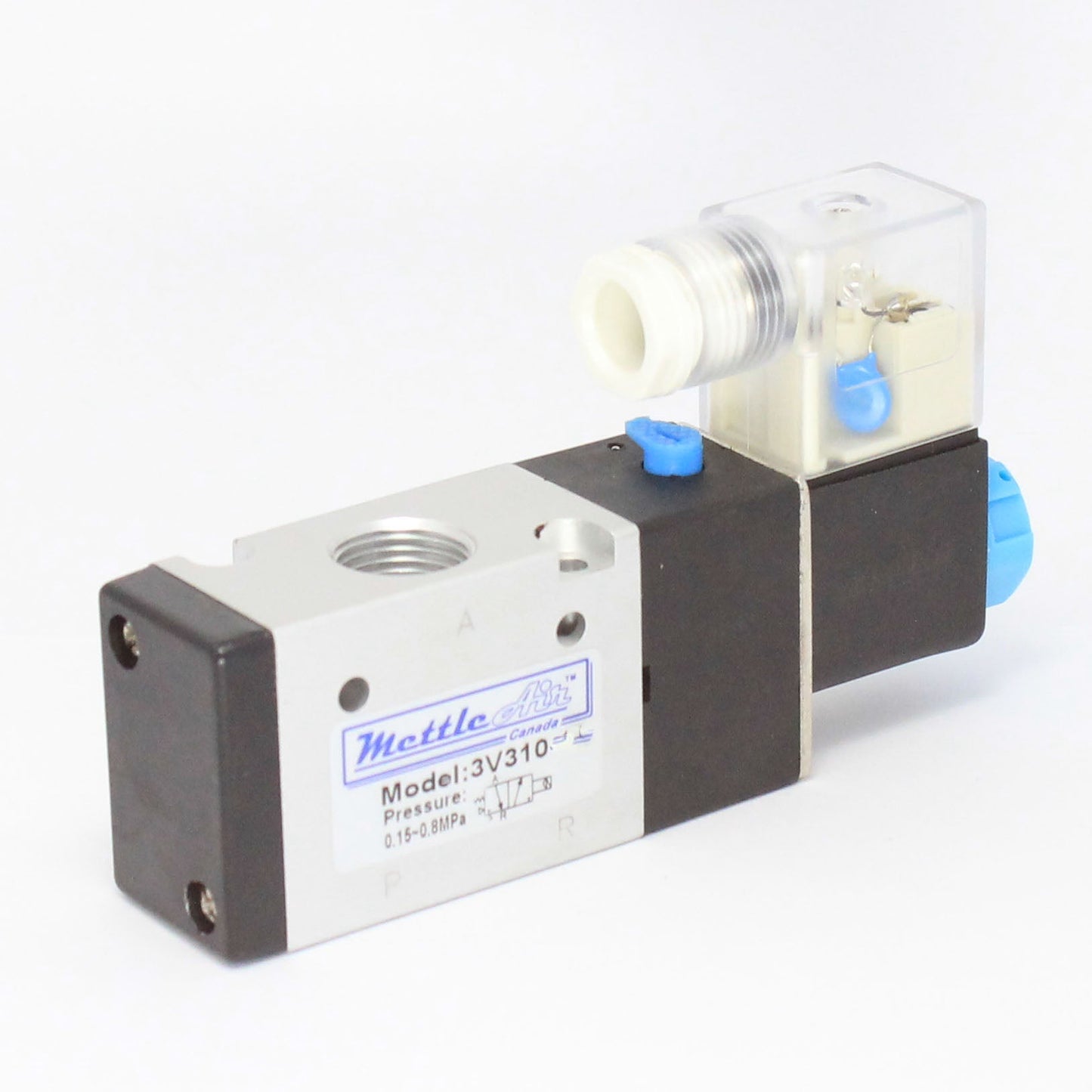 3 Way 2 Position NORMALLY CLOSED Valve 1/4" NPT DIN Connector Single Solenoid DC 24V