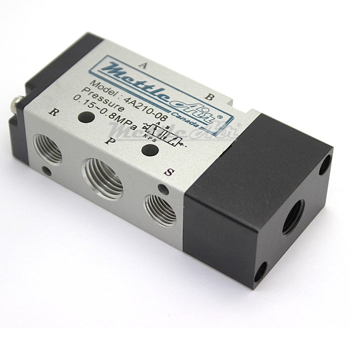 5 Ports 4 Way 2 Position Air Piloted Valve 1/4" NPT  (Exh. 1/8" NPT)