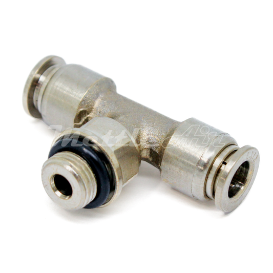 Nickel-Plated Brass PTC Male Branch Tee 6 mm OD - 1/4" BSPP (G)