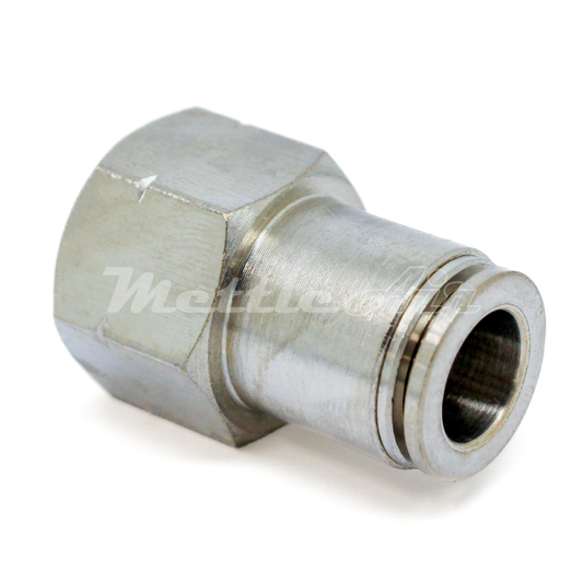 Nickel-Plated Brass PTC Female Straight Fitting 12 mm OD - 1/4" BSPP (G)