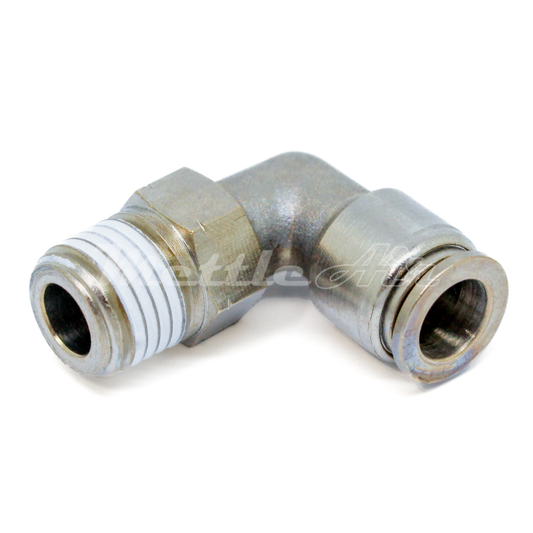 Nickel-Plated Brass PTC 90° Elbow Fitting 4 mm OD x 1/4" NPT Male