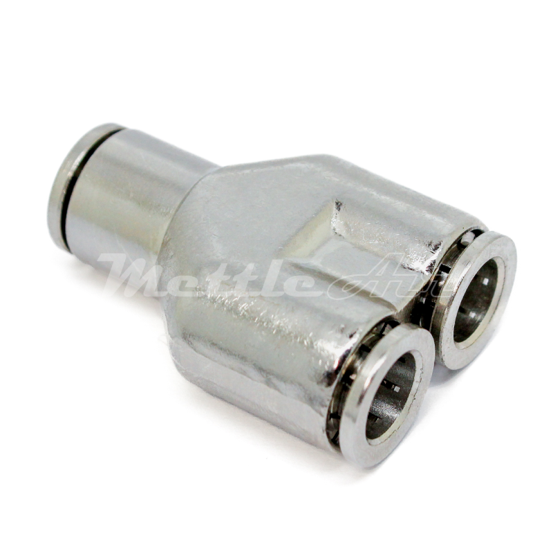 Nickel-Plated Brass PTC Y Union Fitting 5/16" OD - 5/16" OD