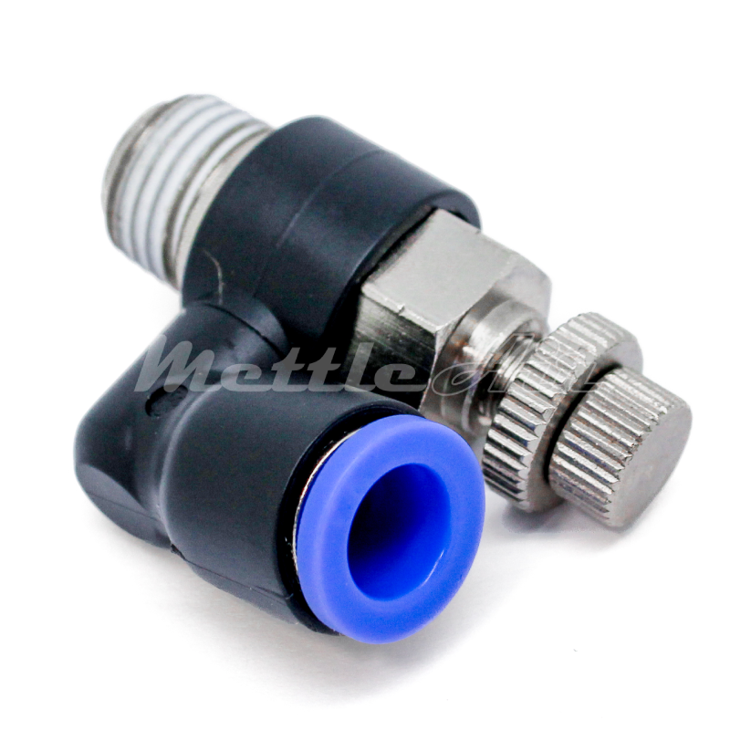 Composite PTC Universal Elbow Speed Control METER OUT 6 mm OD - 1/8" NPT Male
