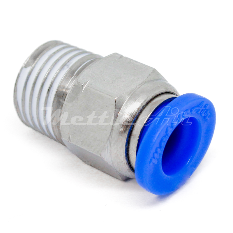 Composite PTC Straight Fitting 12 mm OD - 3/8" NPT Male