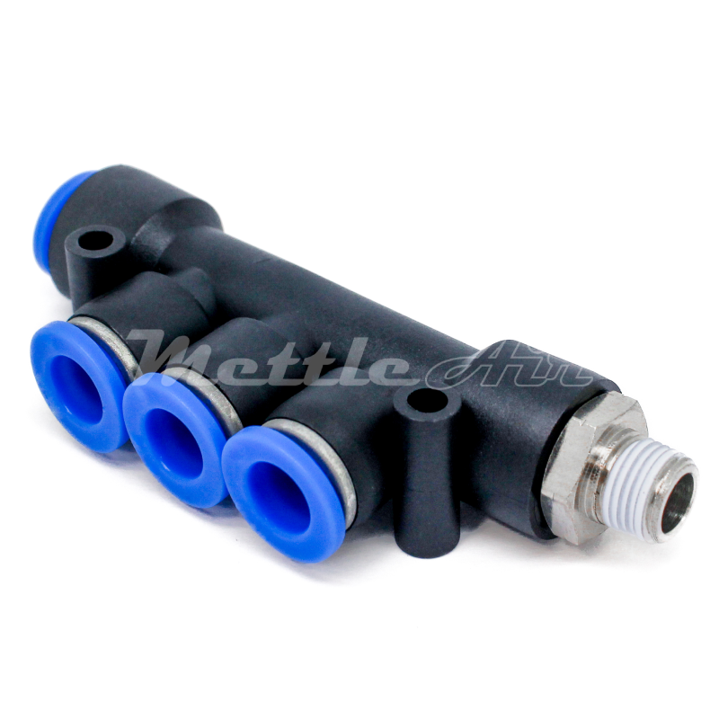 Composite PTC Inline Branch Manifold Union Fitting 1/2" OD x 1/2" NPT Male