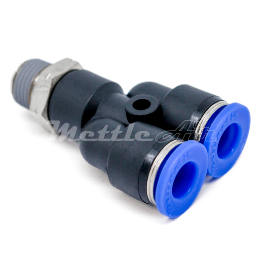 Composite PTC Male Y Fitting 1/8" OD - 1/4" NPT Male