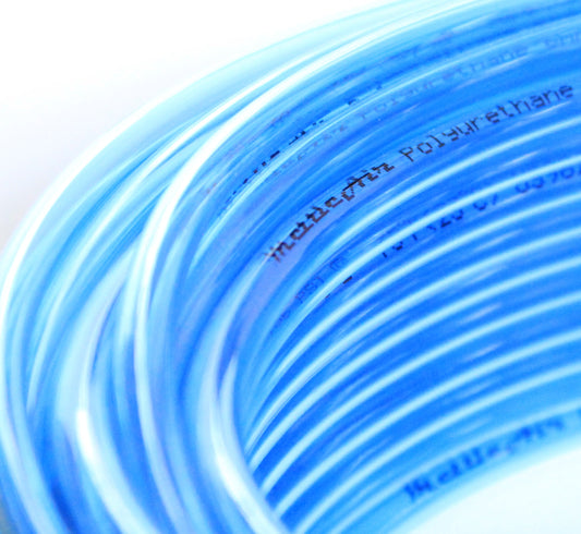 PU Tubing 1/4" OD 30 meters (98 ft) Clear Blue