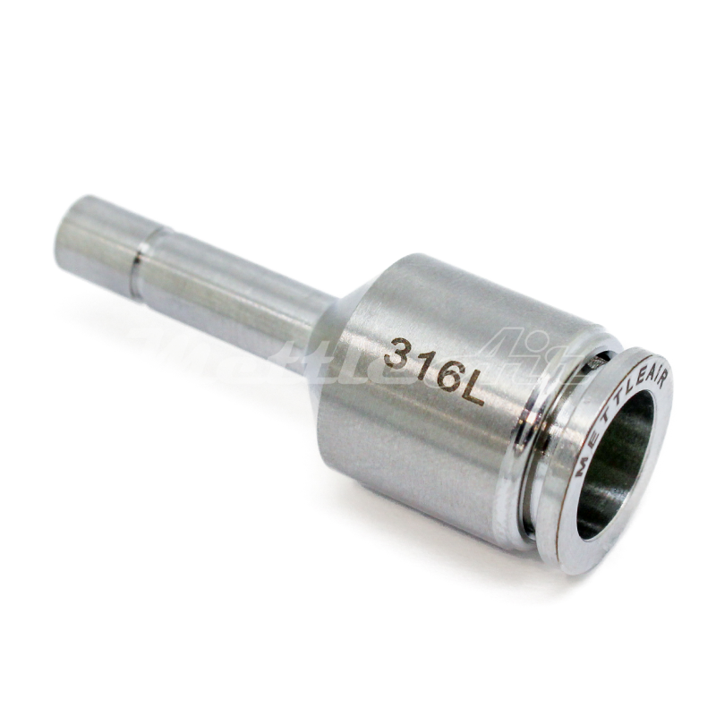 Stainless Steel 316L PTC Straight Plug-In Expander 1/4" Stem - 3/8" OD Tube