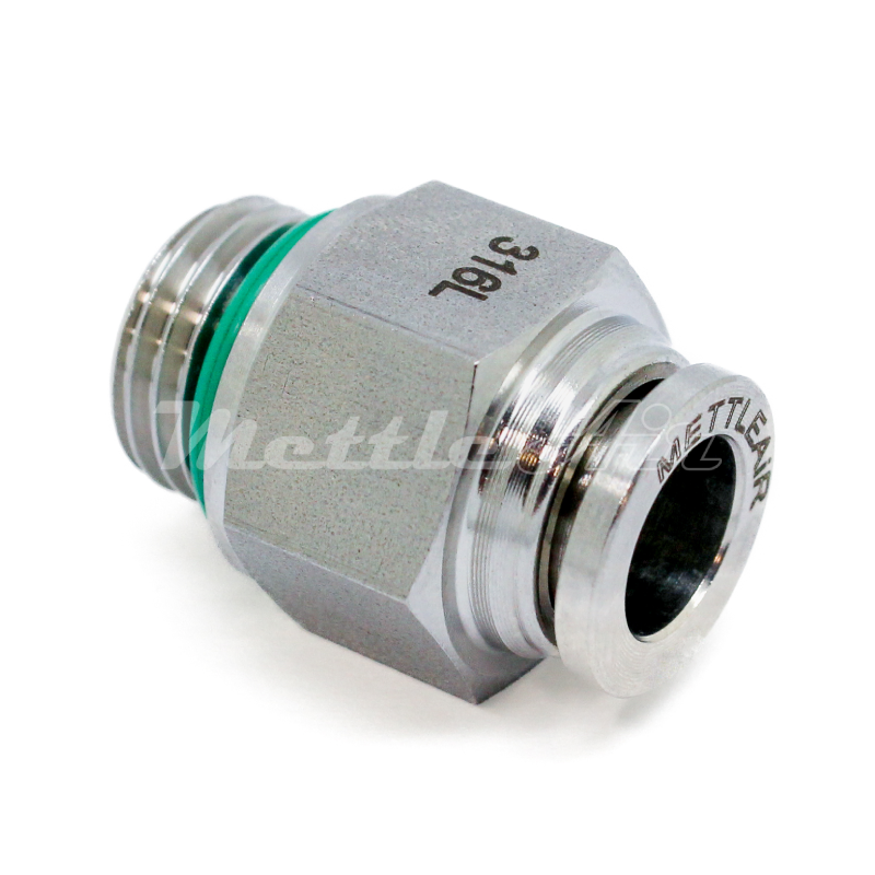 Stainless Steel 316L PTC Straight Fitting 5/16" OD x 1/4" BSPP (G) Male