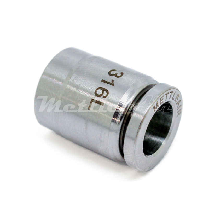 Stainless Steel 316L PTC Push Cap 3/8" OD