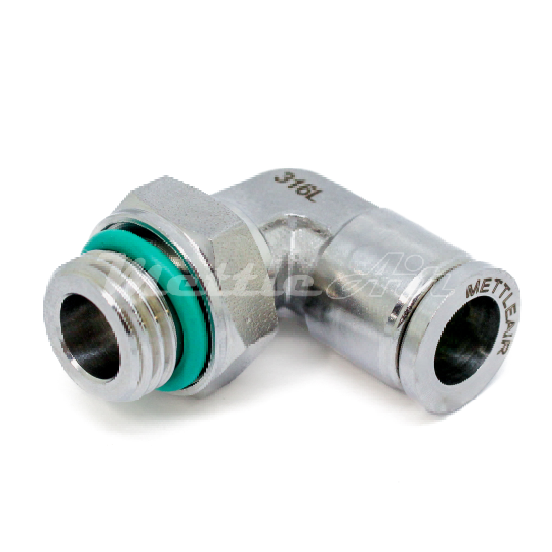 Stainless Steel 316L PTC Elbow Fitting 12 mm OD x 3/8" BSPP (G) Male