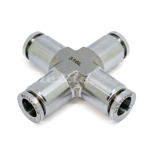 Stainless Steel 316L PTC Cross Union Fitting 1/2" OD