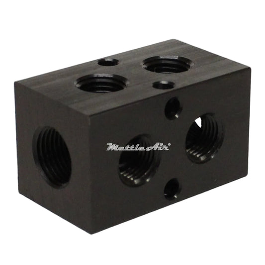 Distribution Manifold 2 x 3/8" NPT IN - 4 x 1/4" NPT Out 2 Station 90 Degree Junction