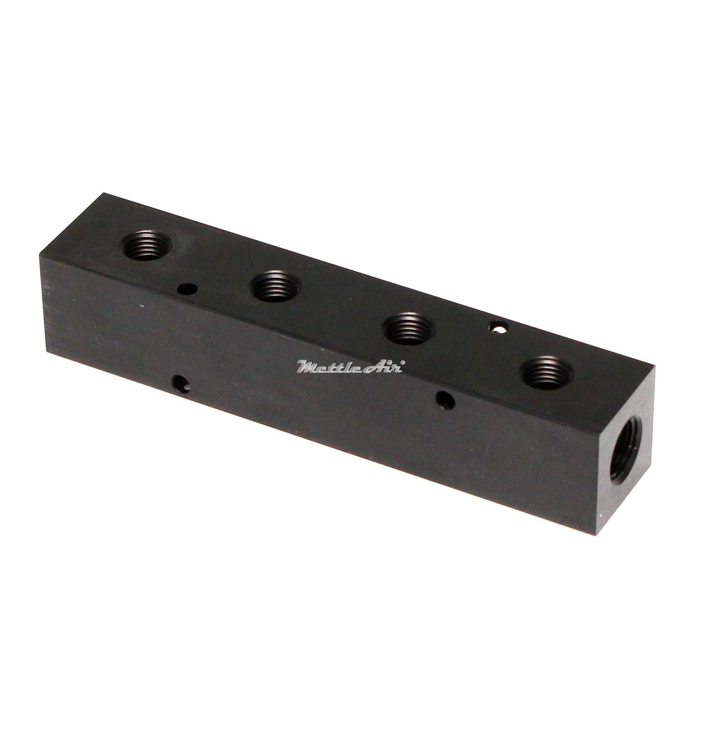 Wide Aluminum Manifold 2 x 1/2" NPT IN - 4 x 1/4" NPT Out 1.5" Center Port Distance
