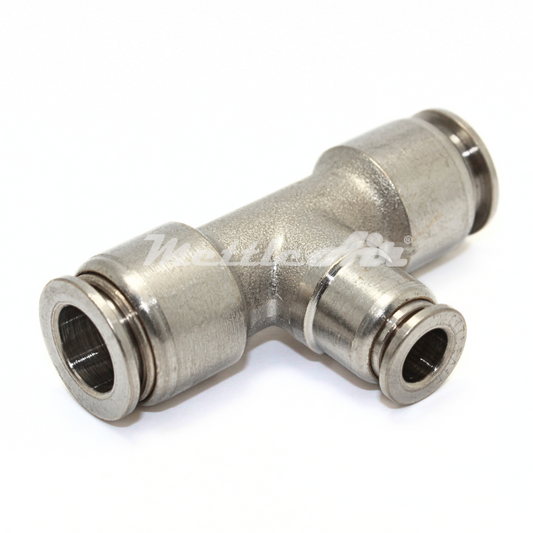 Nickel-Plated Brass PTC T Union Fitting 1/2" OD - 3/8" OD REDUCER